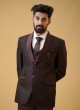Party Wear Imported Fabric Wine Color Suit